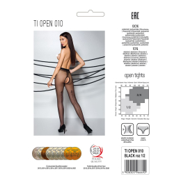 Колготки з відкритим доступом, контрастна лінія Passion TIOPEN 010 1/2 (20 den), black - №6