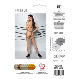 Тілесні колготки з відкритим доступом, контрастні шортики Passion TIOPEN 011 5 (20 den), beige - №6