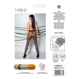 Колготки з відкритим доступом, контрастні шортики Passion TIOPEN 011 5 (20 den), black - №6