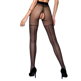 Колготки з відкритим доступом, імітація панчіх Passion TIOPEN 014 3/4 (20 den), black - №2