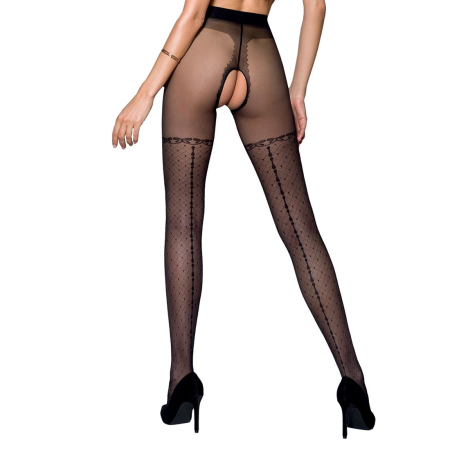 Колготки з відкритим доступом, імітація панчіх Passion TIOPEN 014 5 (20 den), black - фото №2