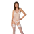 Корсет із пажами, трусики з ажурним декором та відкритим кроком Passion URSULA CORSET L/XL, white - фото