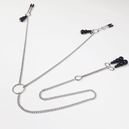 Затискач для сосків та клітора Art of Sex - Nipple and clit clamps Black Pearl - фото №2