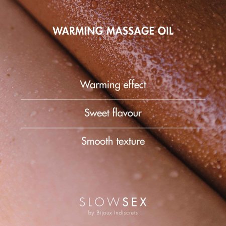 Розігрівальна їстівна масажна олія Bijoux Indiscrets Slow Sex Warming massage oil - фото №4