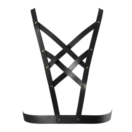 Портупея з екошкіри Bijoux Indiscrets Maze – Cross Cleavage Harness Black - фото