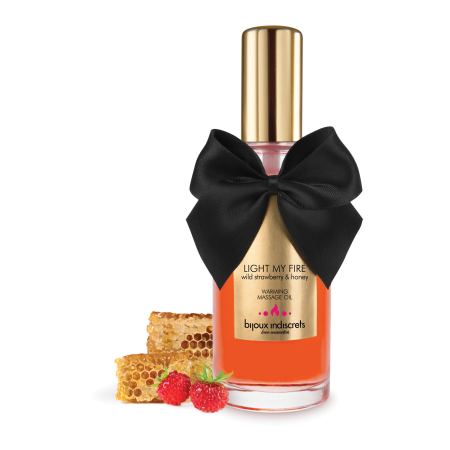 Розігрівальна олія Bijoux Indiscrets Light my Fire – Wild Strawberry&Honey - фото