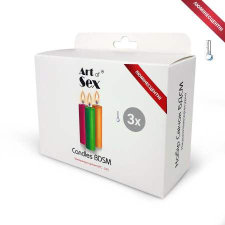 Набір воскових свічок Art of Sex size S 10 см (3 шт), низькотемпературні, люмінісцентні - фото №4