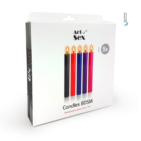 Набір воскових свічок Art of Sex Thin 16 см (5 шт), низькотемпературні, тонкі - фото №3
