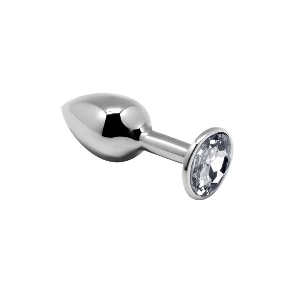 Металева анальна пробка з кристалом Alive Mini Metal Butt Plug White S 
