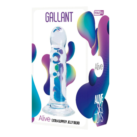 Прозорий фалоімітатор Alive Gallant Jelly Dildo №2