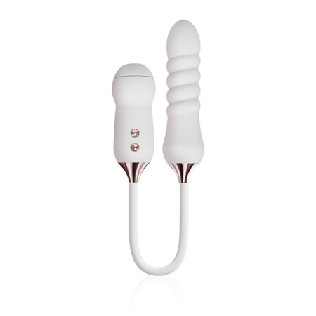 Пульсатор з вакуумним стимулятором KISTOY Cathy White на гнучкому з'єднанні - фото