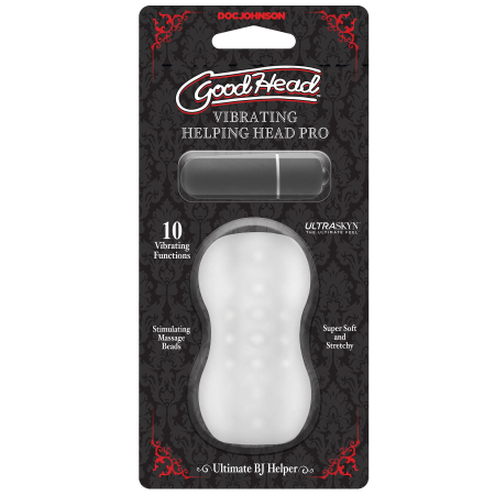 Мастурбатор з віброкулею Doc Johnson GoodHead – Vibrating Helping Head Pro – Frost - фото №2