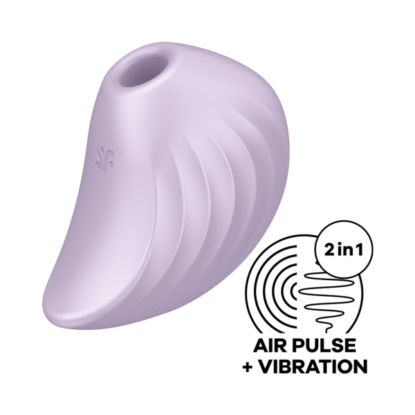 Вакуумний кліторальний стимулятор із вібрацією Satisfyer Pearl Diver Violet - фото