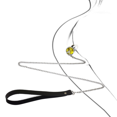 Металева анальна пробка Art of Sex Metal Anal Plug with Leash size M з повідцем - фото №2