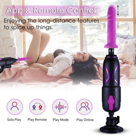 Високомобільна смарт секс-машина Hismith Pro Travel APP з фалоімітатором, присоска, пульт ДК - фото №4