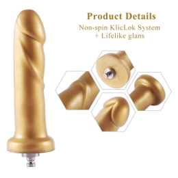 Золотий фалоімітатор Hismith 6.8? Golden Silicone Dildo, система KlicLok - - фото №2