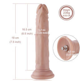 Реалістичний фалоімітатор для секс-машин Hismith 7.5? Flexible Silicone Dildo, система KlicLok - - фото №8