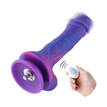 Фалоімітатор 8.2? з вібрацією для секс-машин Hismith Purple Silicone Dildo with Vibe, KlicLok - фото