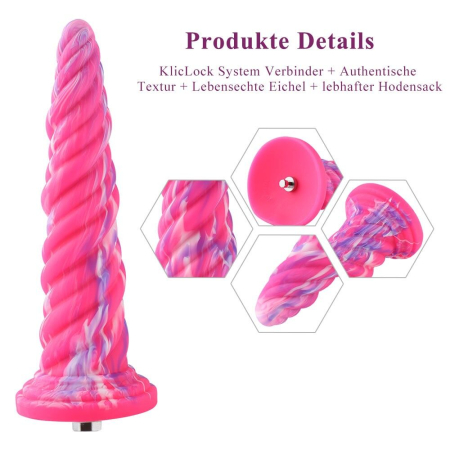 Фантазійний фалоімітатор 10.12? для секс-машин Hismith Silicone Dildo rose Monster Series, KlicLok - фото №2