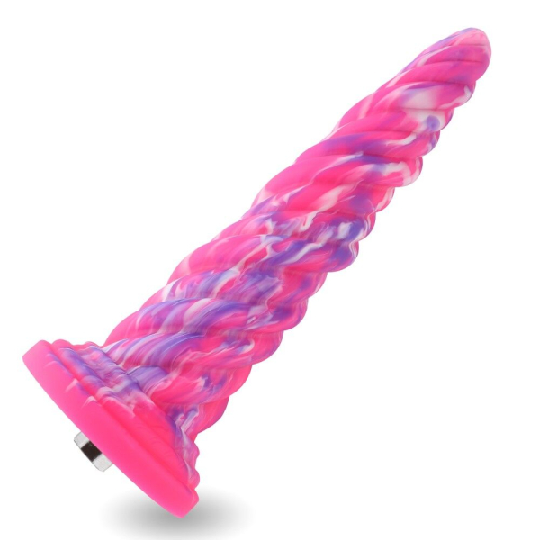 Фантазійний фалоімітатор 10.12? для секс-машин Hismith Silicone Dildo rose Monster Series, KlicLok - фото