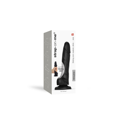 Реалістичний фалоімітатор Strap-On-Me Sliding Skin Realistic Dildo Black S, ефект рухливої шкіри - фото №8