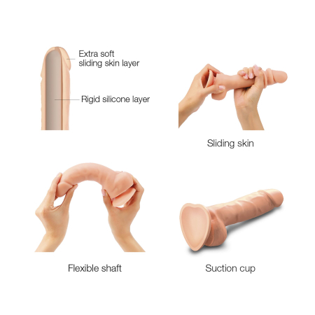 Реалістичний фалоімітатор Strap-On-Me Sliding Skin Realistic Dildo Vanille XXL, ефект рухливої шкіри - фото №3
