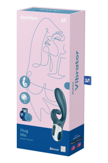 Смарт вібратор-кролик Satisfyer Hug Me Bluegrey, 2 мотори, діаметр 4,2см, широка кліторальна частина - - фото №7