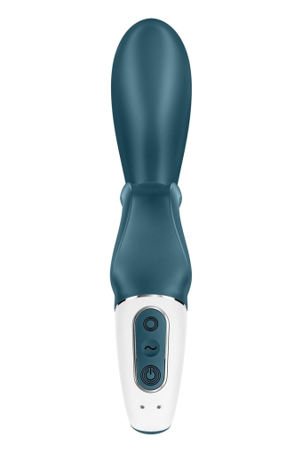 Смарт вібратор-кролик Satisfyer Hug Me Bluegrey, 2 мотори, діаметр 4,2см, широка кліторальна частина - фото №5