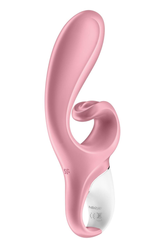 Смарт вібратор-кролик Satisfyer Hug Me Pink, 2 мотори, діаметр 4,2см, широка кліторальна частина - фото №3