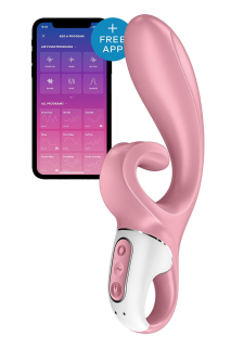 Смарт вібратор-кролик Satisfyer Hug Me Pink, 2 мотори, діаметр 4,2см, широка кліторальна частина - фото