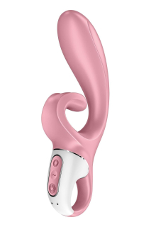 Смарт вібратор-кролик Satisfyer Hug Me Pink, 2 мотори, діаметр 4,2см, широка кліторальна частина - - фото №2