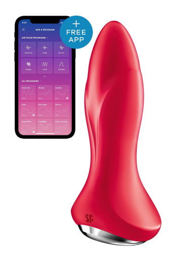 Анальна смарт-вібропробка із перлинним масажем Satisfyer Rotator Plug 1+ Red - фото