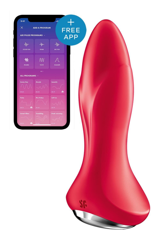 Анальна смарт-вібропробка із перлинним масажем Satisfyer Rotator Plug 1+ Red - фото