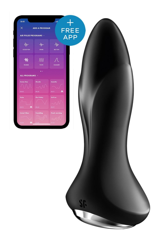 Анальна смарт-вібропробка із перлинним масажем Satisfyer Rotator Plug 1+ Black - фото