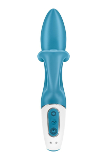 Вібратор-кролик із потрійним відростком Satisfyer Embrace me Turquoise, 2 мотори, діаметр 3,6 см - - фото №5