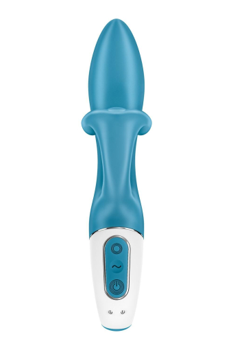 Вібратор-кролик із потрійним відростком Satisfyer Embrace me Turquoise, 2 мотори, діаметр 3,6 см - фото №5