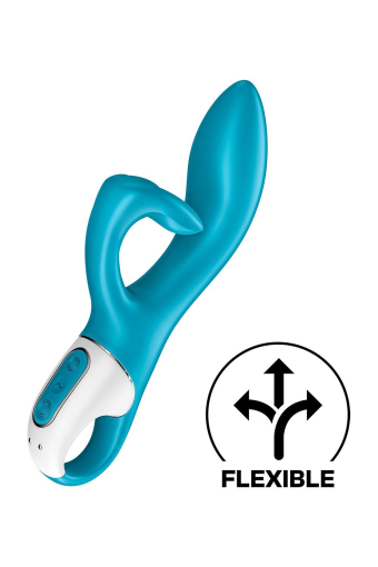 Вібратор-кролик із потрійним відростком Satisfyer Embrace me Turquoise, 2 мотори, діаметр 3,6 см - фото №3
