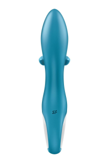 Вібратор-кролик із потрійним відростком Satisfyer Embrace me Turquoise, 2 мотори, діаметр 3,6 см - - фото №6
