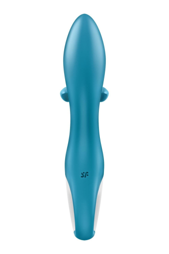 Вібратор-кролик із потрійним відростком Satisfyer Embrace me Turquoise, 2 мотори, діаметр 3,6 см - фото №6