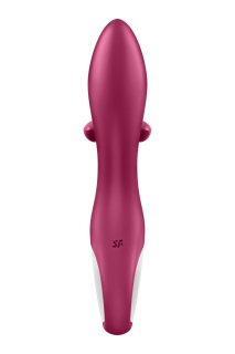 Вібратор-кролик із потрійним відростком Satisfyer Embrace me Berry, 2 мотори, діаметр 3,6 см - - фото №6