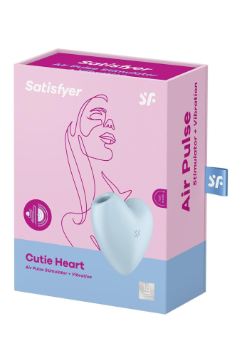 Вакуумний стимулятор-серце з вібрацією Satisfyer Cutie Heart Blue - фото №7