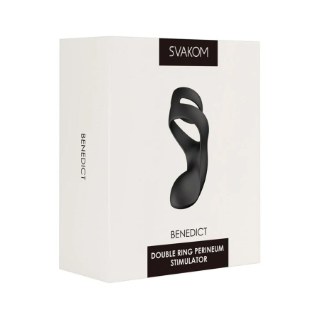 Подвійне ерекційне кільце Svakom Benedict Black зі стимуляцією промежини - фото №7