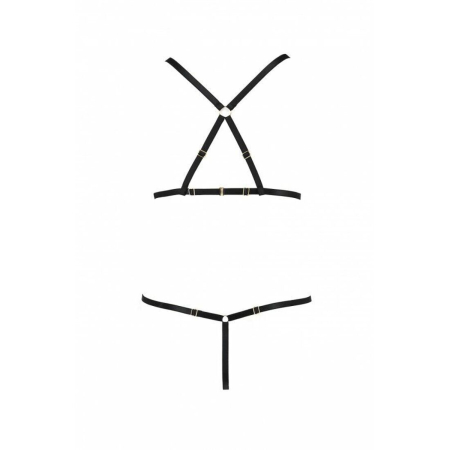 Комплект білизни зі стреп Passion Exclusive ARMANDA SET XXL/XXXL, black - фото №6