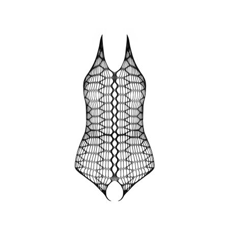 Бодістокінг у велику сітку Passion BS087 black, відкрита спина, халтер, з доступом №5