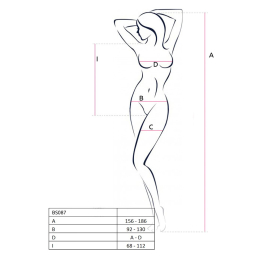 Бодістокінг у велику сітку Passion BS087 black, відкрита спина, халтер, з доступом - - фото №7