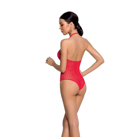 Бодістокінг з декольте Passion BS088 red, імітація корсетної шнурівки - фото №2