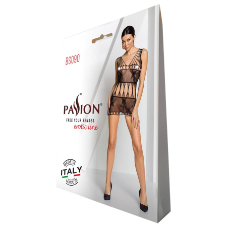 Бодістокінг мінісукня з метеликами Passion BS090 One Size black - фото №8