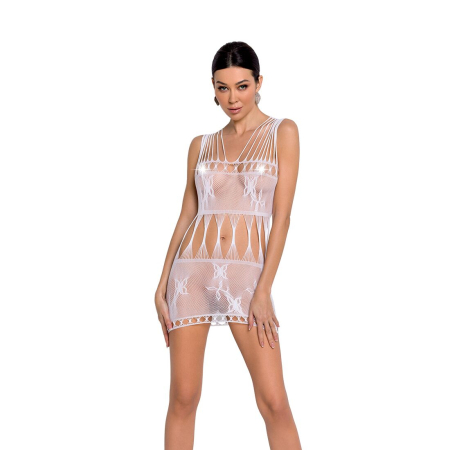 Бодістокінг мінісукня з метеликами Passion BS090 One Size white - фото