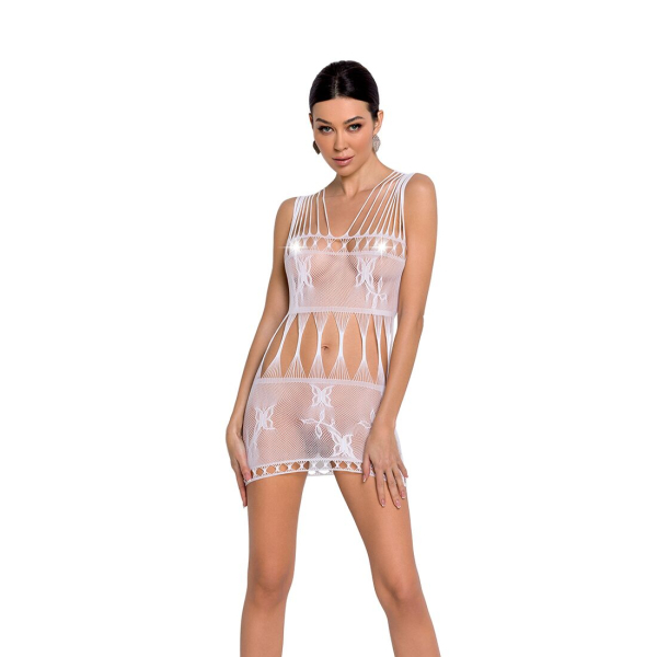 Бодістокінг мінісукня з метеликами Passion BS090 One Size white - фото