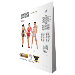 Бодістокінг мінісукня з метеликами Passion BS090 One Size white - - фото №7